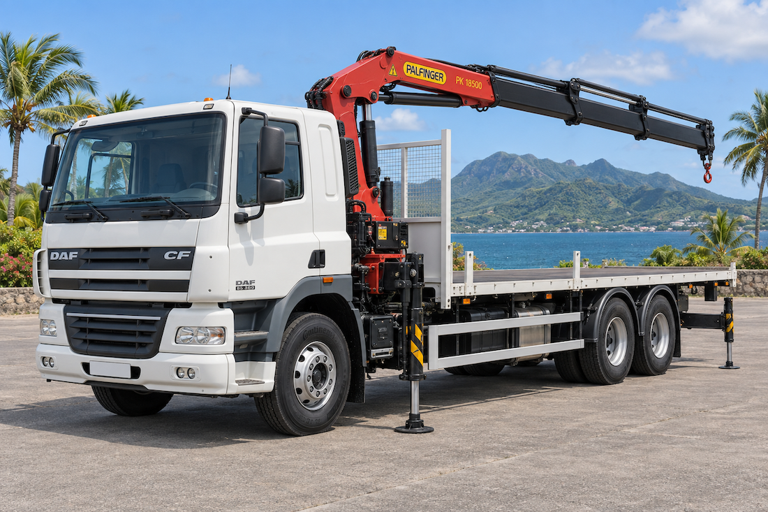 DAF CF85 360 — Plateau grue Palfinger PK18500